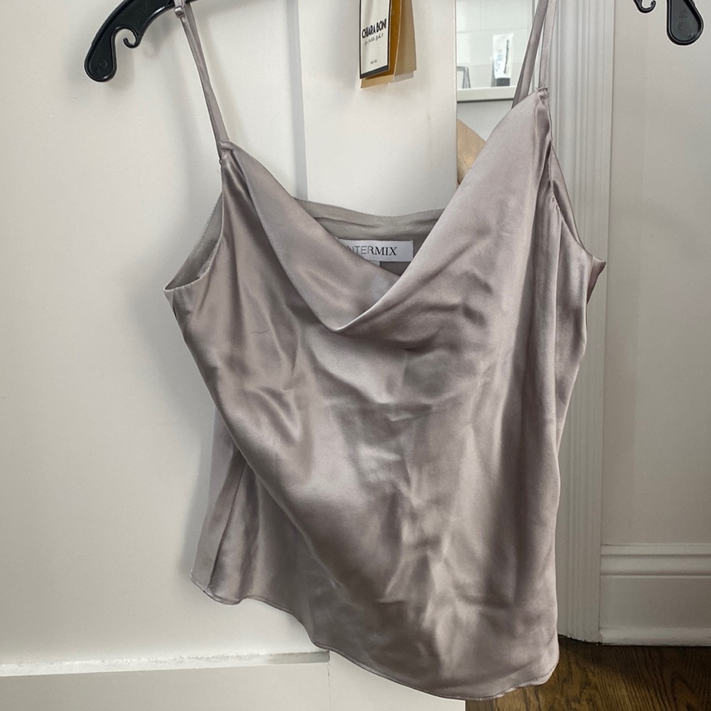 Intermix silver cowl neck top